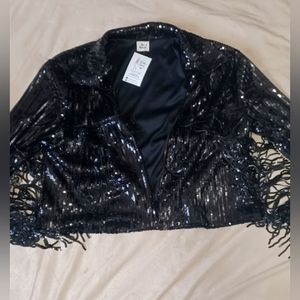 Sequin Fringe Jacket Size M